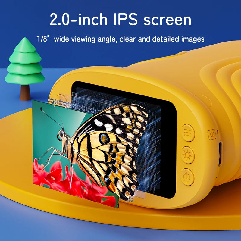 DiscoverScope 2.0 inch screen displaying a butterfly wing close-up