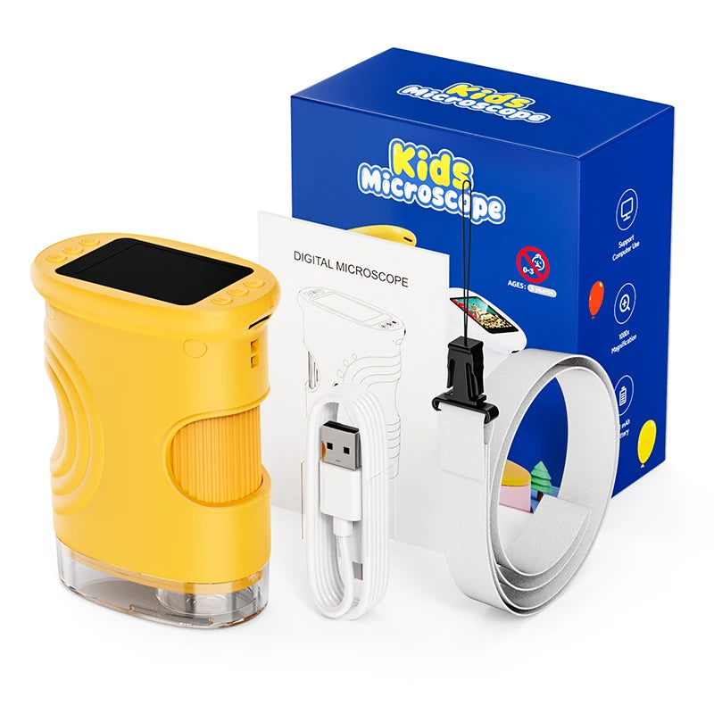 DiscoverScope™ Kids Digital Microscope — 1000X Handheld Science Explorer with HD Screen