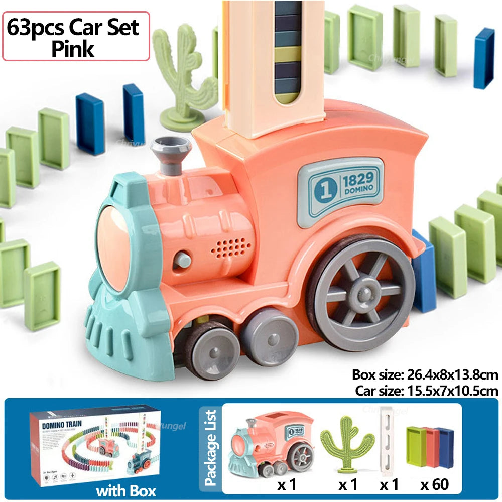 DominoExpress™ Automatic Domino Train Set — Self-Laying Domino Builder for Kids