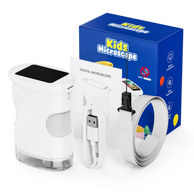 DiscoverScope™ Kids Digital Microscope — 1000X Handheld Science Explorer with HD Screen