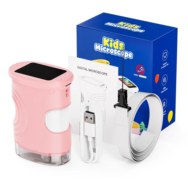 DiscoverScope™ Kids Digital Microscope — 1000X Handheld Science Explorer with HD Screen