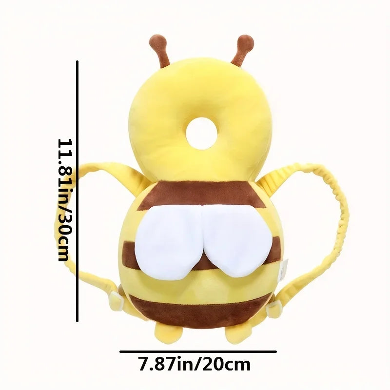 Little Bee head cushion with size markings 30 cm long and 20 cm wide and elastic straps