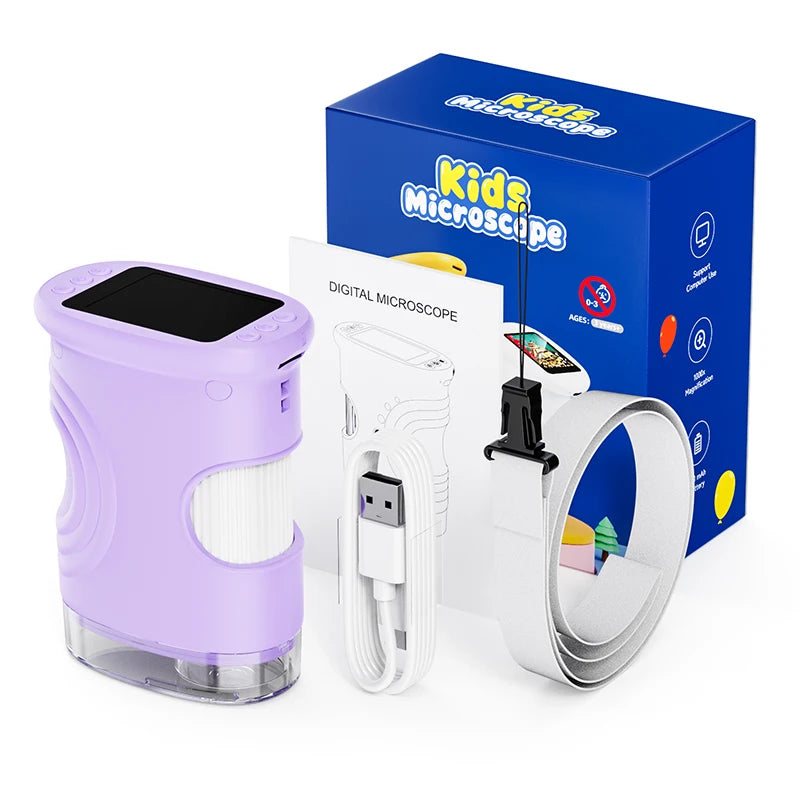 DiscoverScope™ Kids Digital Microscope — 1000X Handheld Science Explorer with HD Screen