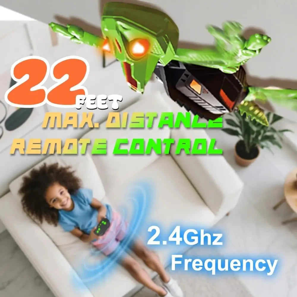 Girl on a sofa playing with the CrawlBot remote control gecko toy