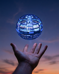 BoomerangBall hover ball lit up in flight