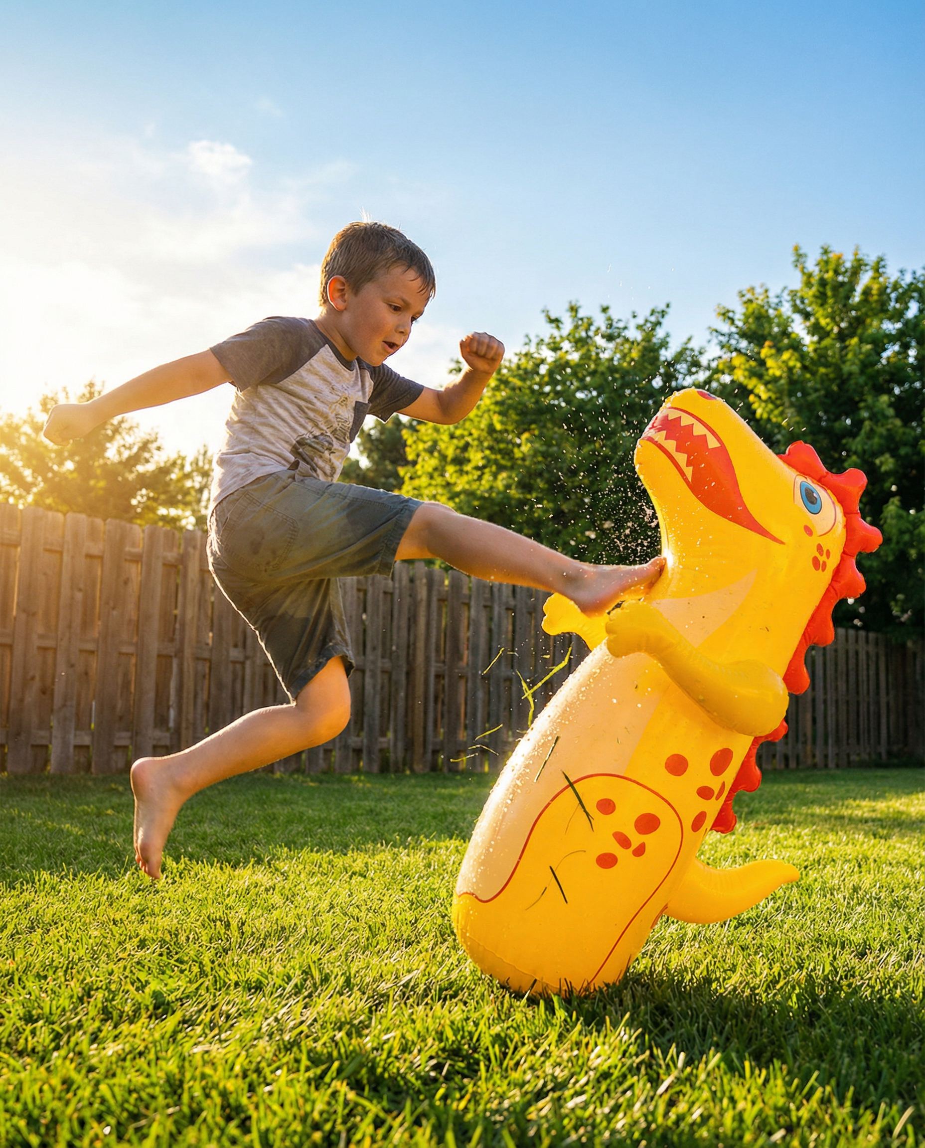 DinoPunch™ Inflatable Dinosaur Punching Bag — Bounce-Back Bop Bag for Kids