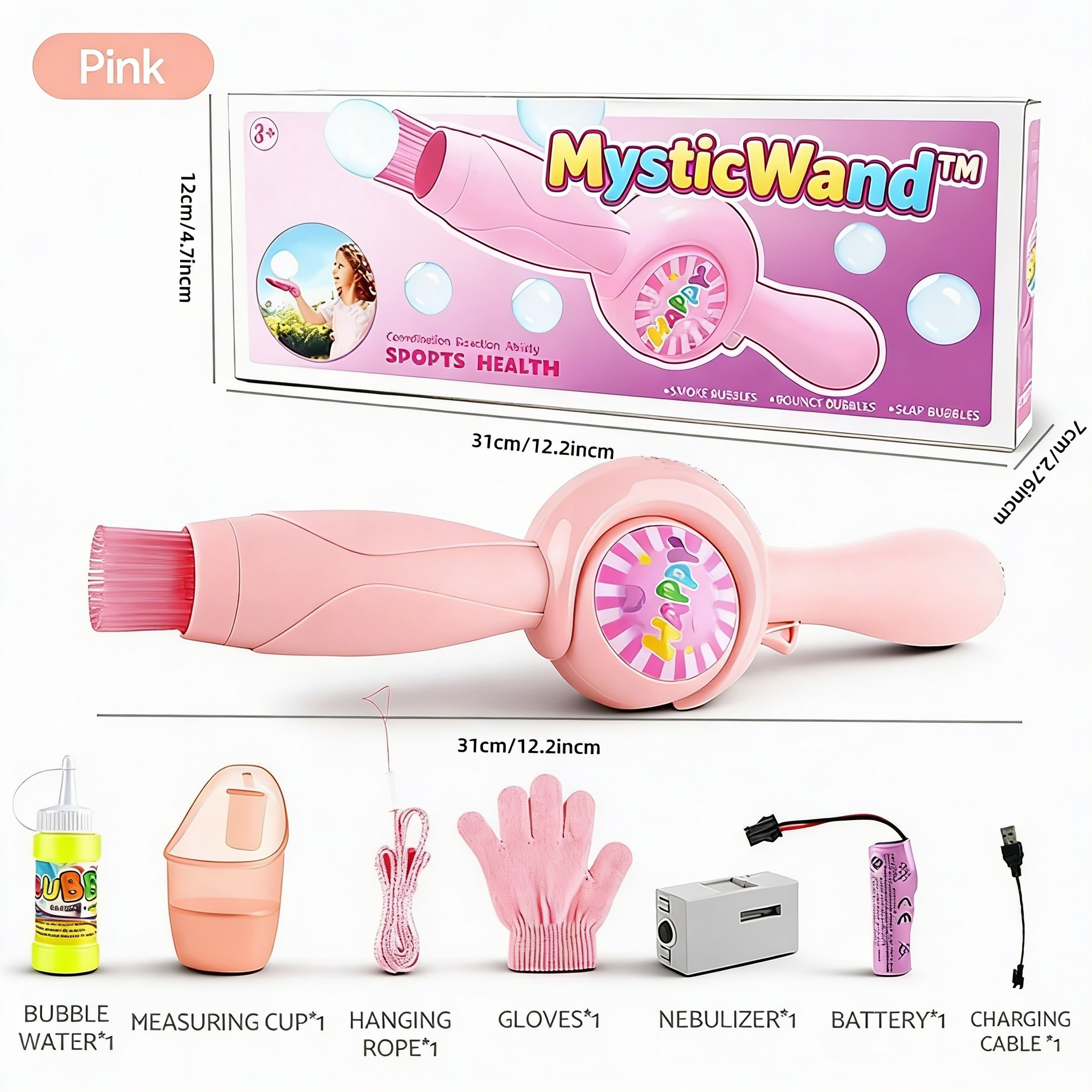 MysticWand™ Magic Smoke Bubble Wand — Giant Glowing Elastic Bubbles Kids Can Actually Hold