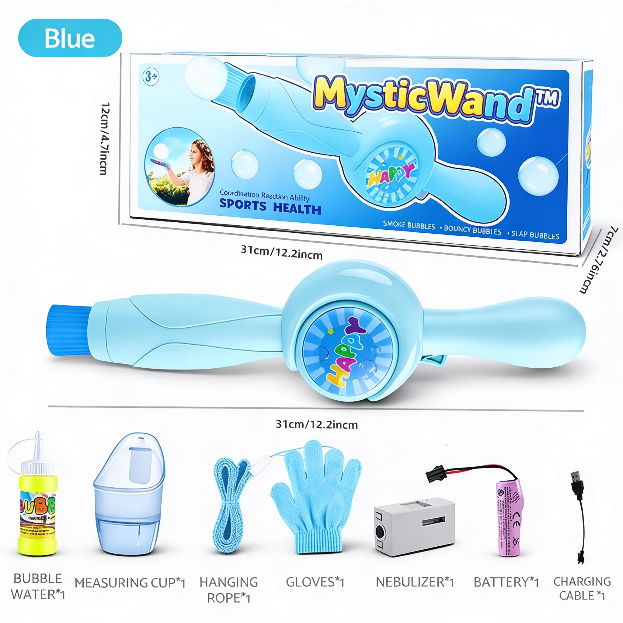 MysticWand™ Magic Smoke Bubble Wand — Giant Glowing Elastic Bubbles Kids Can Actually Hold