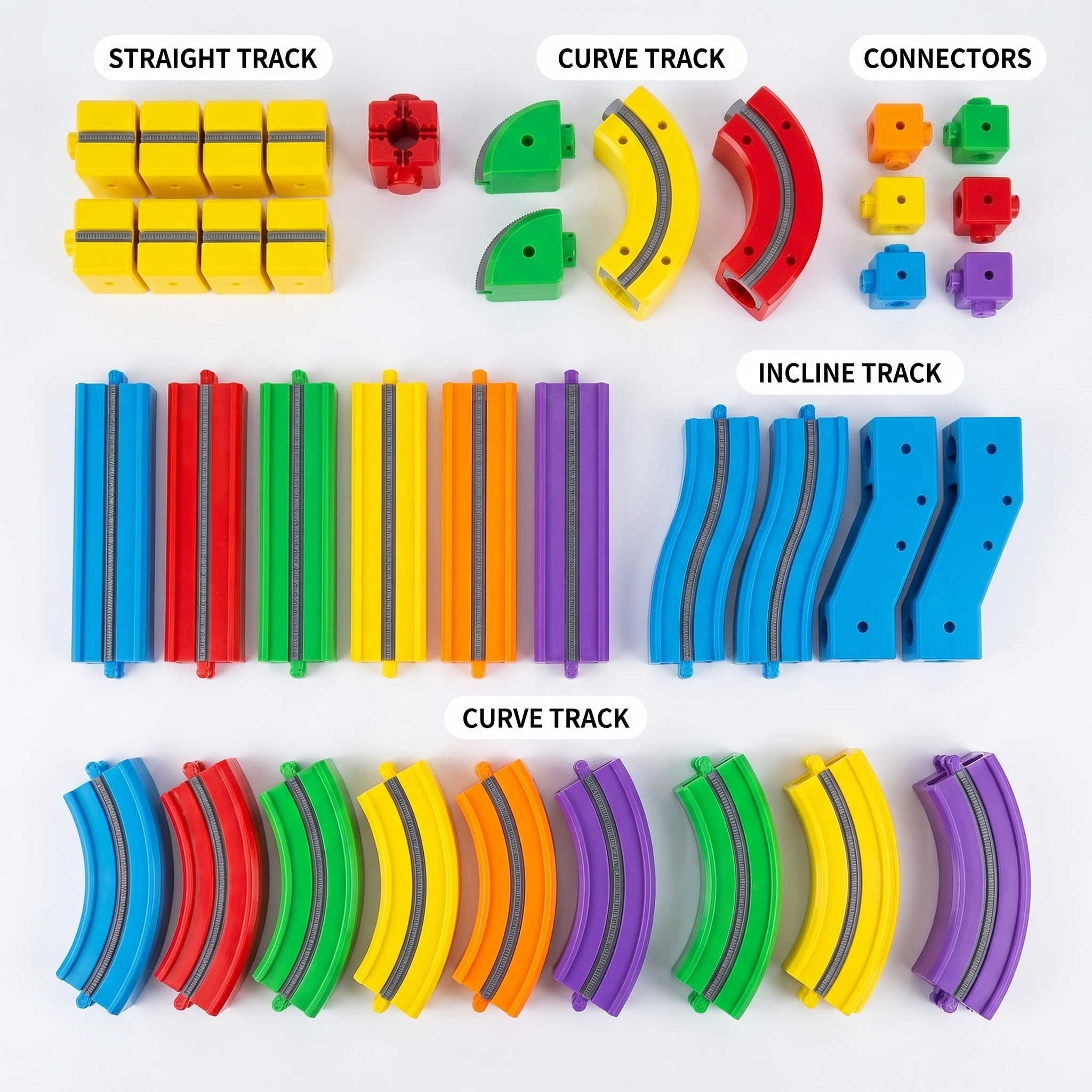 RailMaze magnetic 3D train track set, angled view