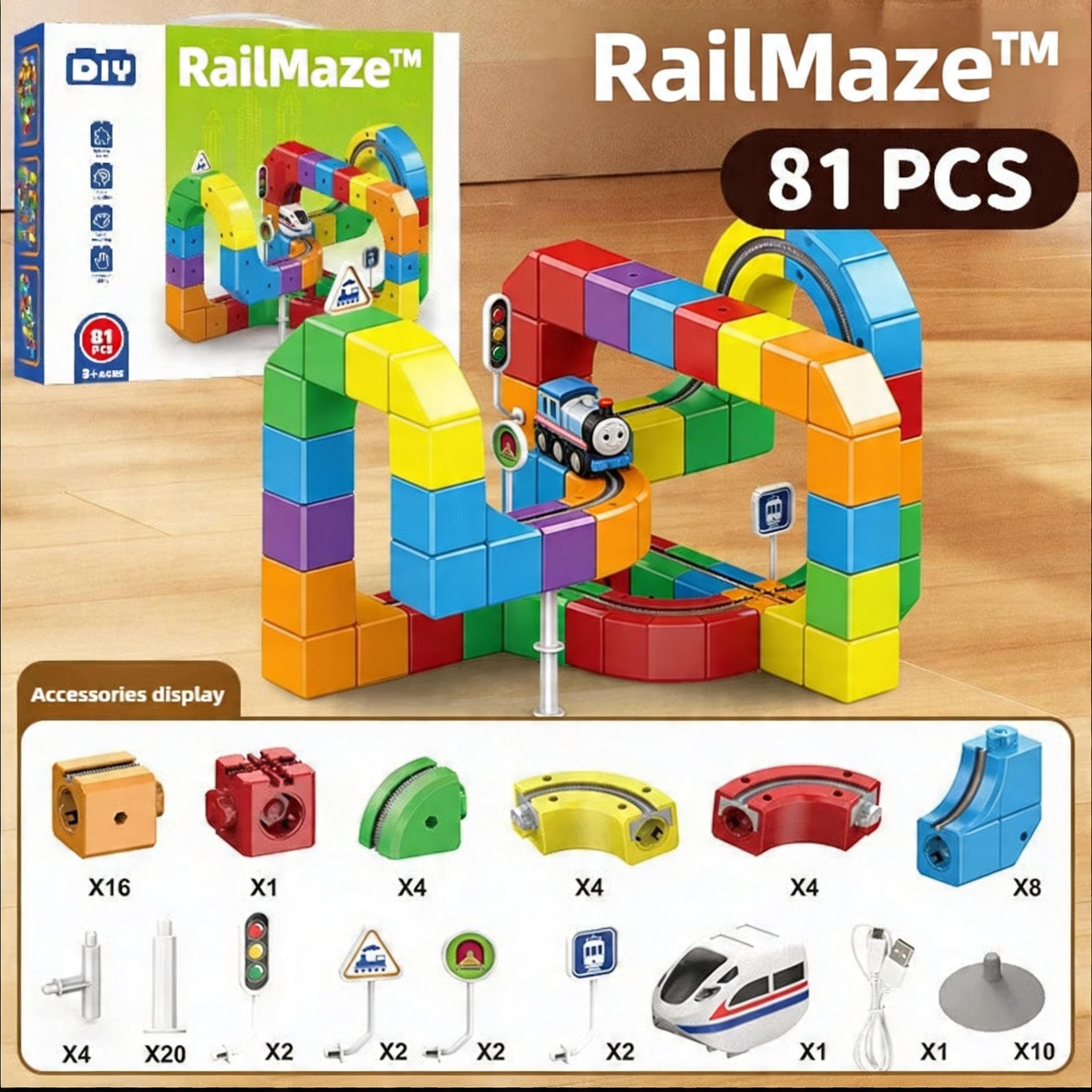 RailMaze™ Magnetic 3D Train Track Set for Kids