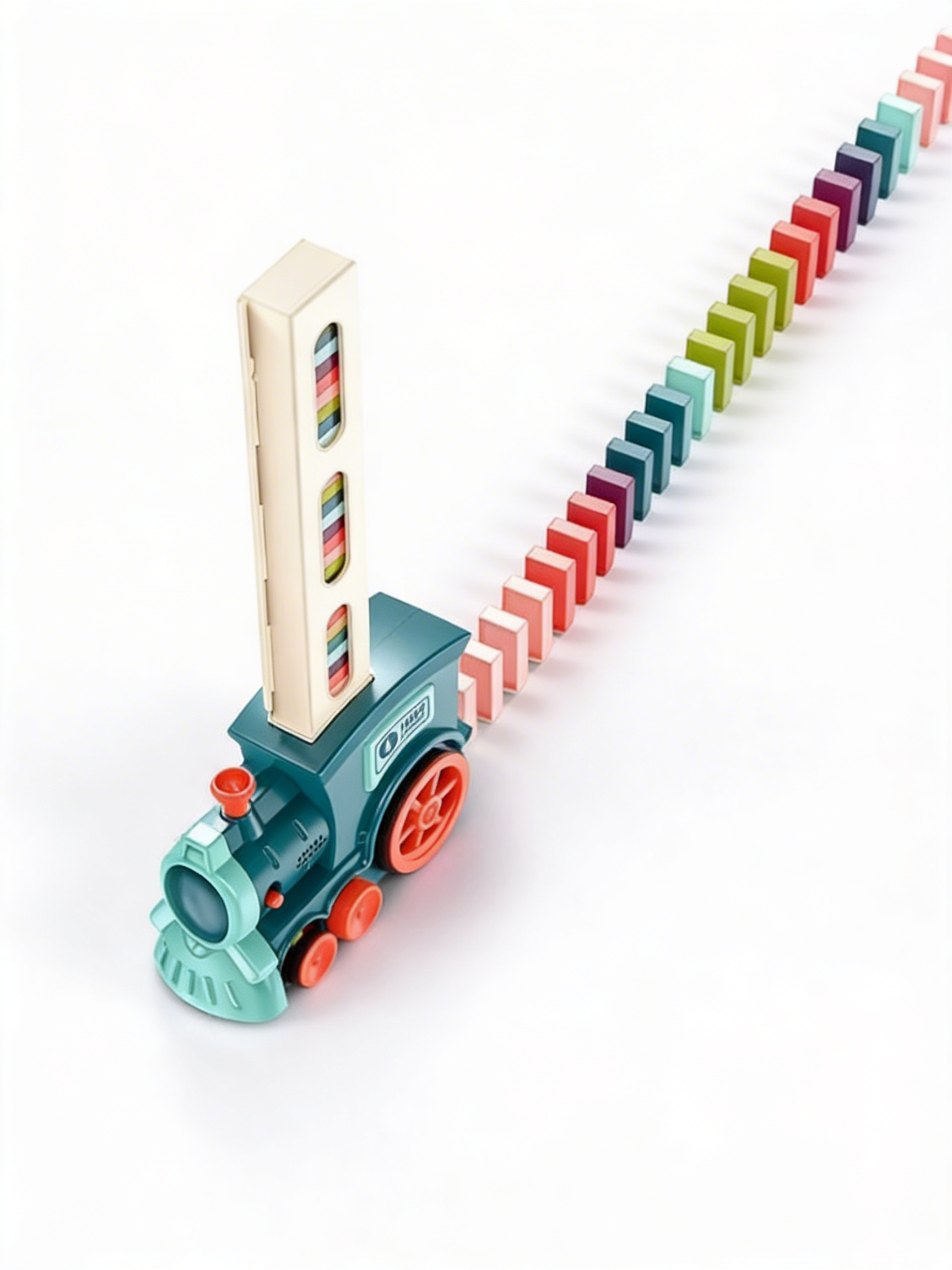 DominoExpress™ Automatic Domino Train Set — Self-Laying Domino Builder for Kids