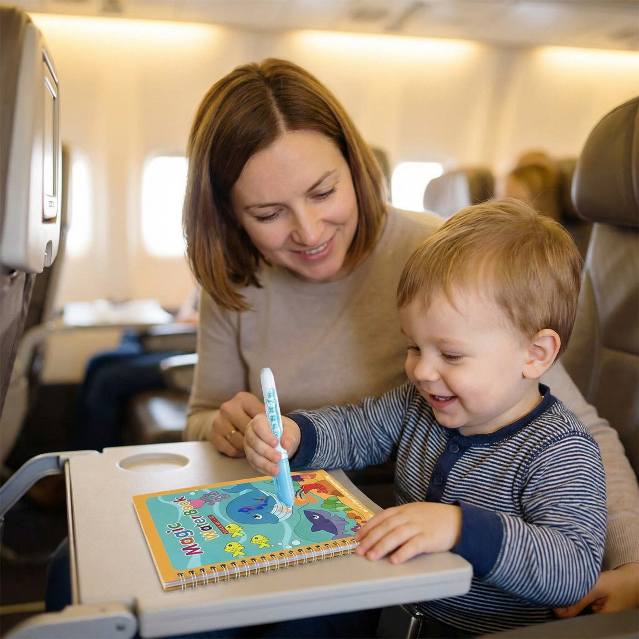 Jeffrey's grandson using AquaReveal on a trip